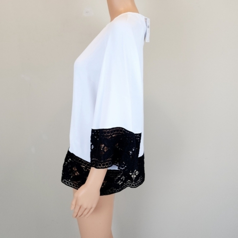 Christian Siriano Boxy White and Black Blouse - Picture 3 of 9